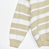 Vintage Lacoste jumper sweater pullover sweatshirt top striped in beige white and black