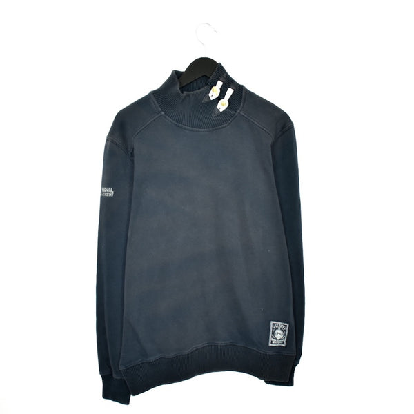 Vintage Champion x Naval Academy sweater jumper sweatshirt pullover long sleeve tracksuit trackie jacket in dark blue