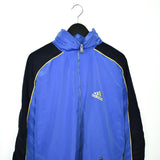 Vintage Adidas track jacket windbreaker fleece longsleeve tee pullover sweatshirt jumper in blue yellow and black