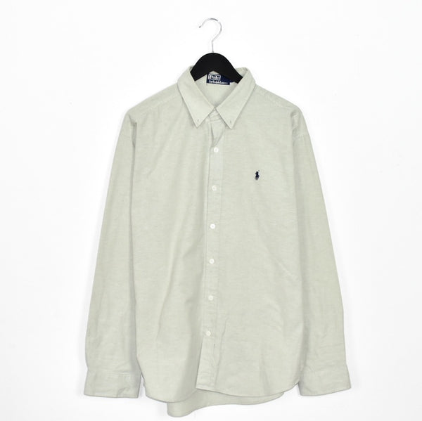 Vintage Ralph Lauren button down formal shirt long sleeve blouse top in pale green