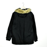 Vintage Carhartt parka puffer jacket windbreaker bomber jacket in black with a fur hood