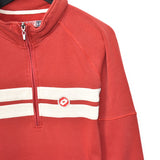 Vintage lotto quarter zip up jumper hoodie pullover sweatshirt windbreaker track jacket in red and white