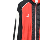 Vintage Puma zip up tracksuit track jacket trackie sweater windbreaker jumper sweatshirt pullover long sleeve in black white and red