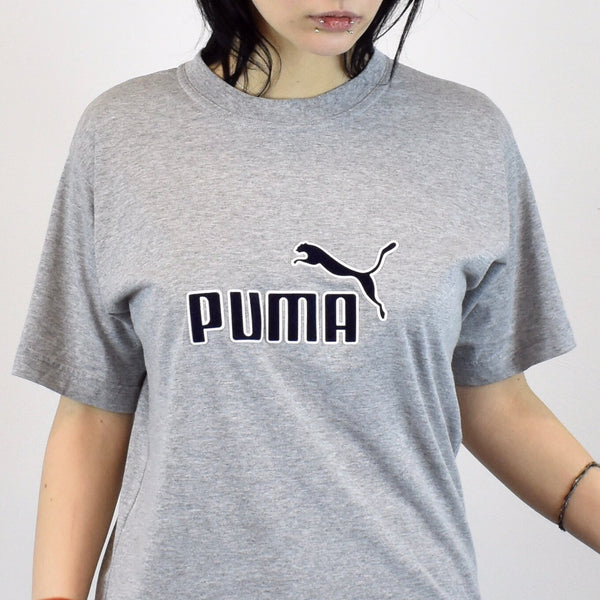 Vintage Puma t-shirt top blouse tee in gray