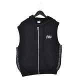 Vintage Asics sleeveless zip up hoodie sweatshirt pullover jumper top in black