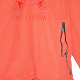 Vintage Exploration fuzzy fleece quarter zip up collar jumper pullover sweatshirt t-shirt top tee in red