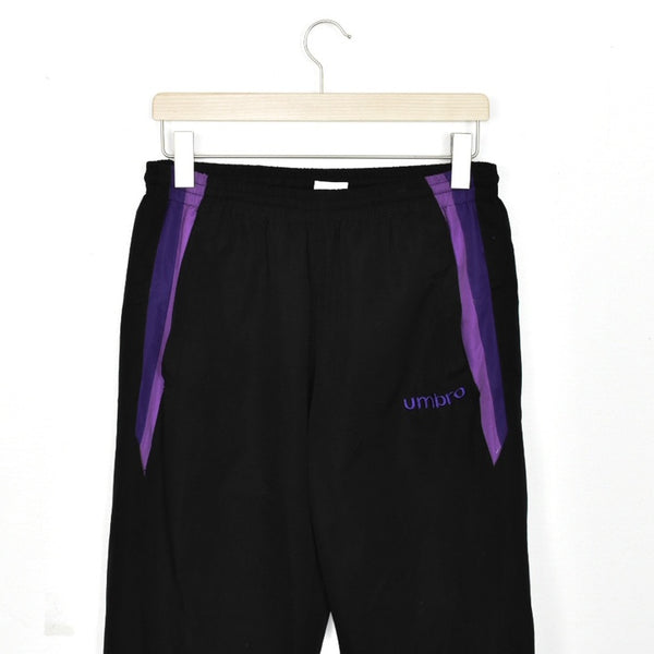 Vintage Umbro joggers trousers track pants bottoms in black and purple