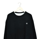 Vintage Champion sweatshirt jumper long sleeve tee pullover in black