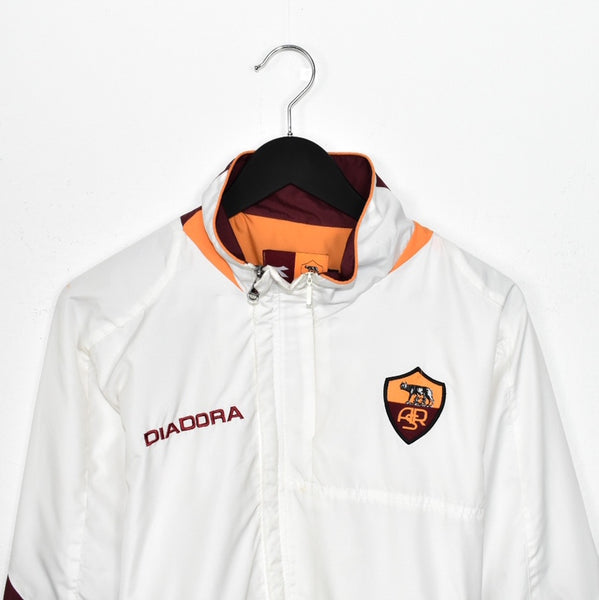 Vintage Diadora jacket track windbreaker coat pullover bomber jacket trench coat in white