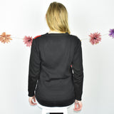 Vintage Divinisi jumper sweater top pullover in black red and grey