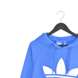Vintage Adidas hoodie long sleeve sweatshirt track jacket fleece windbreaker jumper in bright blue