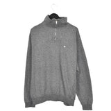 Vintage Champion quarter zip up sweater thin material longsleeve tee pullover sweatshirt in static grey