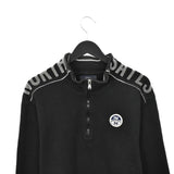 Vintage North Sails fleece quarter zip up jumper hoodie pullover sweatshirt windbreaker track jacket in black