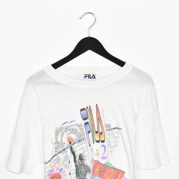Vintage Fila t-shirt top blouse tee in white