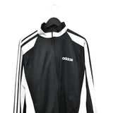 Vintage Adidas zip up windbreaker tracksuit track jacket trackie sweater jumper sweatshirt pullover long sleeve in black and grey