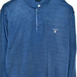Vintage GANT polo button up thin material longsleeve tee pullover sweatshirt in blue