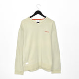 Vintage Adidas jumper hoodie pullover sweatshirt windbreaker track jacket in light grey and orange