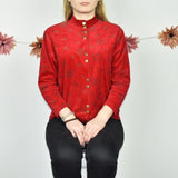 Cute vintage Partout with buttons jumper sweater top cardigan pullover blouse in red