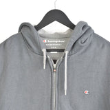Vintage Champion hoodie track zip up jacket jumper longsleeve tee pullover sweatshirt in dark grey