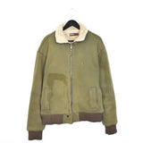Vintage Hilfiger fur bomber jacket windbreaker coat in army green