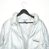 Vintage Ellesse puffer jacket windbreaker track jacket bomber jacket in silver