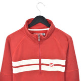 Vintage lotto quarter zip up jumper hoodie pullover sweatshirt windbreaker track jacket in red and white