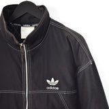 Vintage Adidas long jacket windbreaker track jacket bomber jacket in black