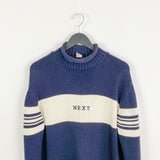 Vintage Next sweatshirt longsleeve tee pullover jumper in dark blue with white stripes
