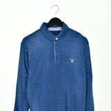 Vintage GANT polo button up thin material longsleeve tee pullover sweatshirt in blue