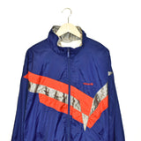 Vintage Adidas windbreaker fleece track jacket bomber jacket in dark blue
