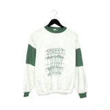 Unique vintage jumper longsleeve tee pullover sweatshirt in grey and green