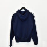 Vintage Adidas hoodie pullover sweatshirt windbreaker fleece track jacket in blhe and white