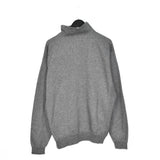 Vintage Champion quarter zip up sweater thin material longsleeve tee pullover sweatshirt in static grey