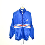 Vintage Adidas windbreaker fleece track jacket bomber jacket in blue