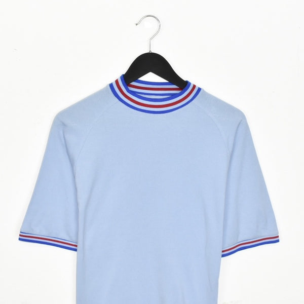 Vintage Get up t-shirt tee blouse top in light blue