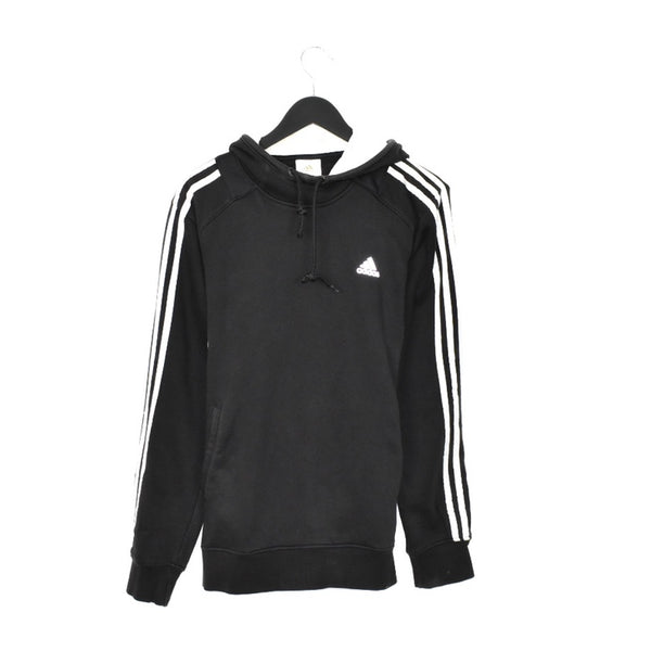Vintage Adidas hoodie pullover sweatshirt windbreaker fleece track jacket in black and white