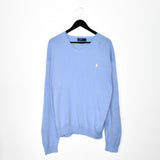 Vintage Polo Ralph Lauren V-neck thin material longsleeve tee pullover sweater in baby blue