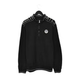 Vintage North Sails fleece quarter zip up jumper hoodie pullover sweatshirt windbreaker track jacket in black