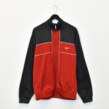 Vintage Nike zip up track jacket windbreaker sweatshirt longsleeve tee pullover jumper in red and dark greg