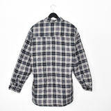 Vintage Old Mill padded thick button down formal shirt long sleeve blouse windbreaker jacket in grey and black