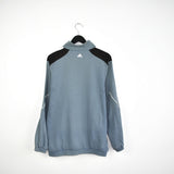 Vintage Adidas zip up jacket tracksuit track windbreaker longsleeve tee pullover jumper in grey, black and white