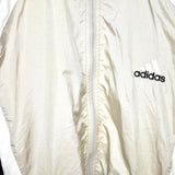 Vintage Adidas zip up windbreaker tracksuit track jacket trackie sweater jumper sweatshirt pullover long sleeve in black light gold and white