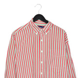 Vintage Ralph Lauren button down formal shirt long sleeve blouse top in green and red stripes