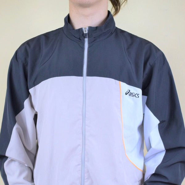 VINTAGE GRAY SAND COLOR ASICS WINDBREAKER JACKET