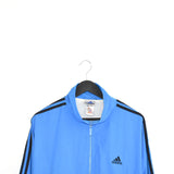 Vintage Adidas zip up jacket windbreaker tracksuit fleece longsleeve tee pullover sweatshirt in light and dark blue