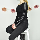 Cute off-shoulder Zara jumper sweater top cardigan pullover in black and white