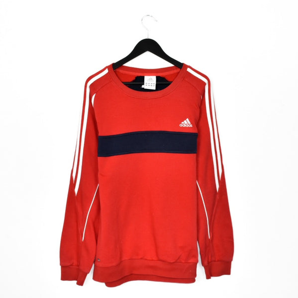 Vintage Adidas jumper hoodie pullover sweatshirt windbreaker track jacket in red white and dark blue