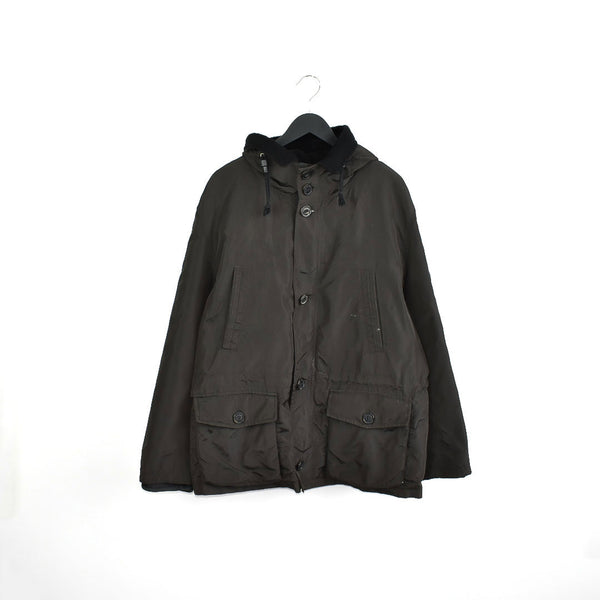 Vintage Marc O'Polo long puffer jacket windbreaker fleece track jacket bomber jacket in black