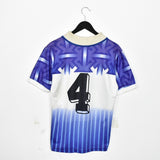 Vintage lotto polo sport shirt short sleeve t-shirt tee blouse top in blue and white