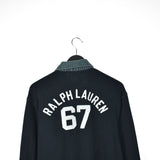 Vintage Polo Ralph Lauren jumper pullover sweatshirt windbreaker fleece track jacket in dark grey.